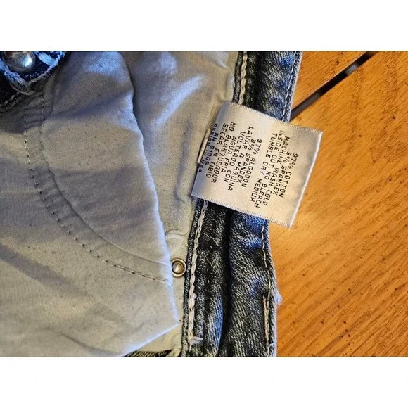 LA Idol Jeans Womans 3 blue bootcut embroidered pockets bling - Picture 8 of 9